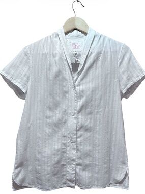 Hannoh Wessel White Short-Sleeve Button-Down Blouse
